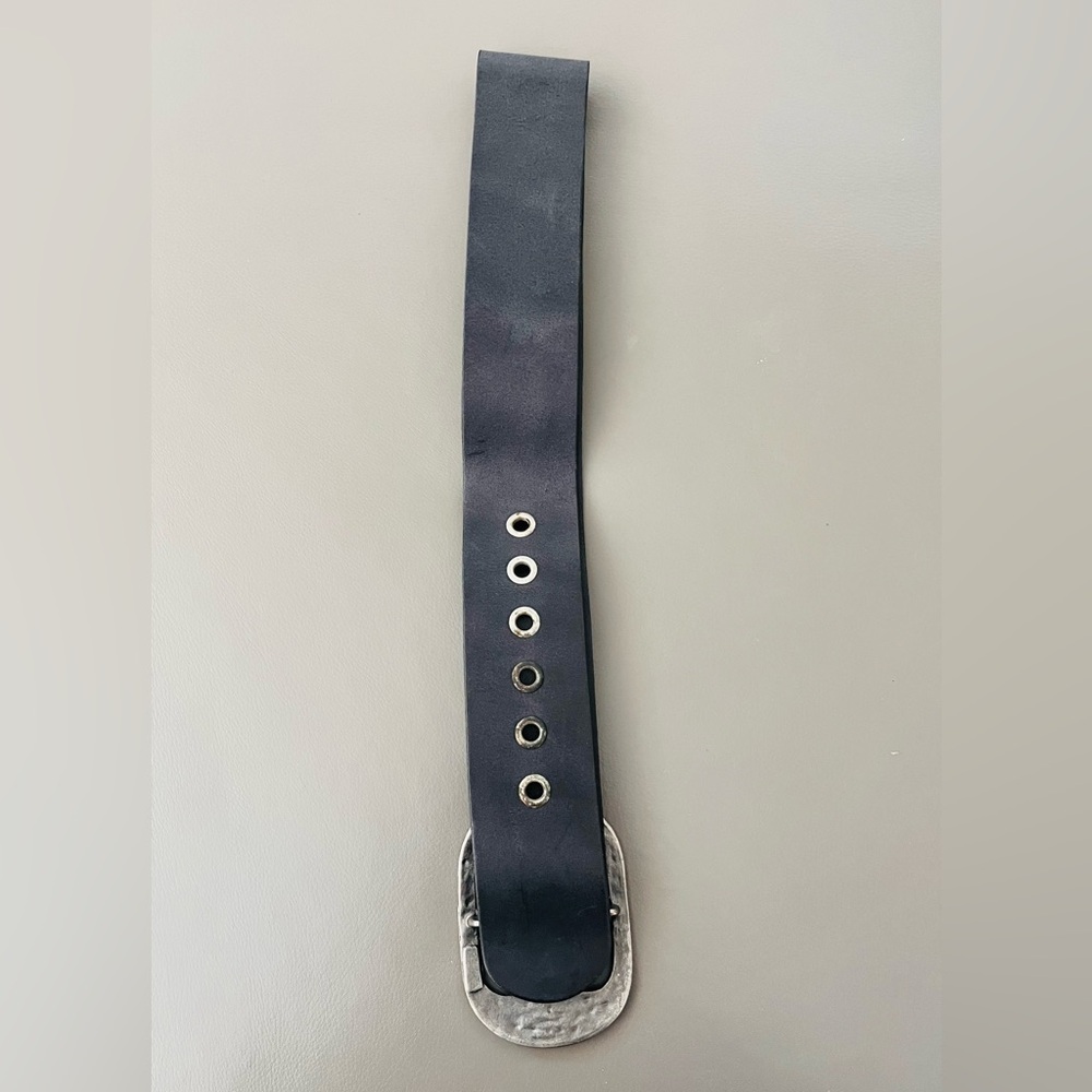 Vintage “Aldo” Italian Leather Black Boho Belt w Rhinestones - Made in Canada 🇨🇦 - Picture 10 of 11